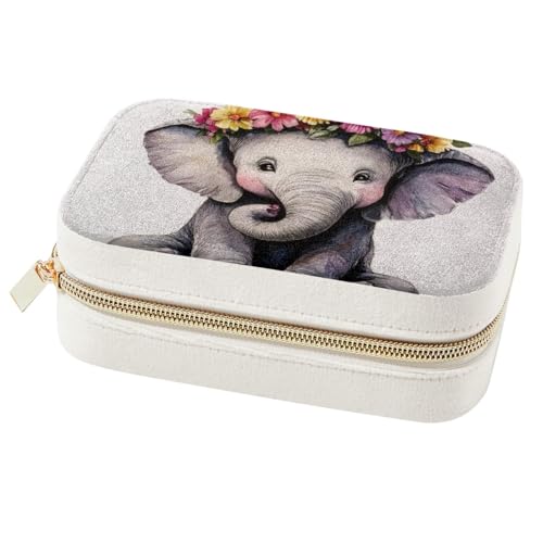 Boîte à bijoux éléphant portable et boîte rangement pour filles