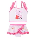 Peppa Wutz Bikini Mädchen Badeanzug Set 2-6 Jahre, Elastisch & Verstellbar, Tankini Bademode, Geschenke für Kinder & Kleinkinder (4-5 Jahre, Rosa Peppa Pig)