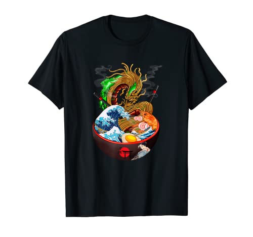 Image of Noodles Bowl Dragon's Great Ramen Wave Men Women Kids Gift T-Shirt