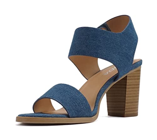 Image of Soda Wait-A ~ Women Open Round Toe Chunky Heel Ankle Strap High Heel Dress Sandals