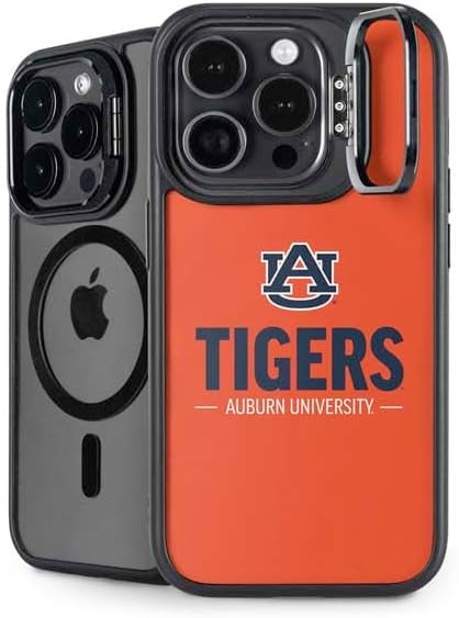 Skinit Kickstand Phone Case Compatible with iPhone 15 Pro - Officially Licensed Auburn University Tigers Outline Design