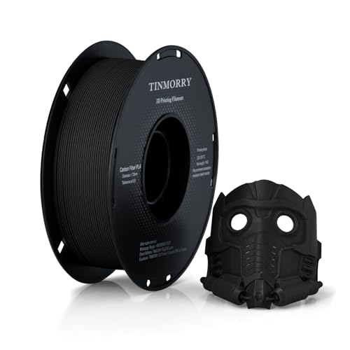 Image of Carbon Fiber PLA Filament 1.75mm, TINMORRY PLA-CF 3D Printing Filament, Highly Compatible with Bambu FDM 3D Printer, 1 KG 1 Spool, Black