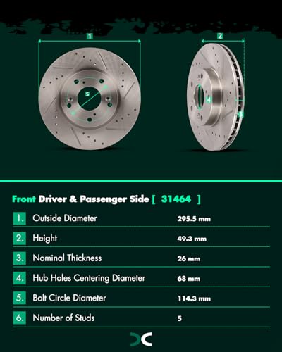 Image of SCITOO Brake Kits Front Rear Brake Rotors Brake Pad:D914;D1336;31257;31479 | Fit For Honda For Accord 2008-2012