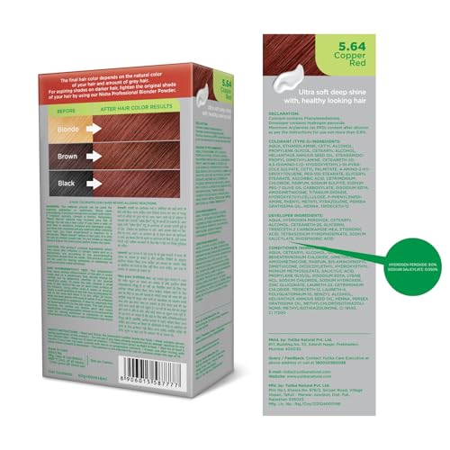 Image of Nisha Cream Permanent Hair Color No Ammonia Cream Formula Permanent Fashion Highlights(60Gm+60Ml Each Pack) Copper Red (Pack Of 2) 