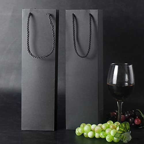 Wuweot W-BLACKWINEBAG-50P 50 Pack Black Wine Gift Bag thumb #1