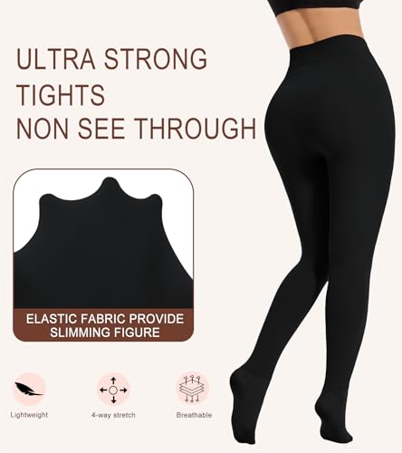 Opaque Fleece Lined Tights Women Warm Footed Pantyhose Thermal Thick Tights for Winter 5