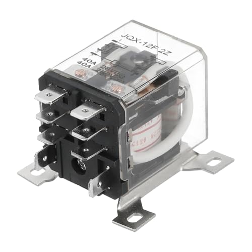 Image of PATIKIL AC12V 40A Electromagnetic Relay, High Power Relay DPDT 2NO 2NC 8 Terminals Din Rail Mounting
