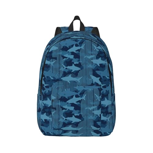 Sac à dos requin bleu pour femme - Sac de voyage marin 17,7 pouces