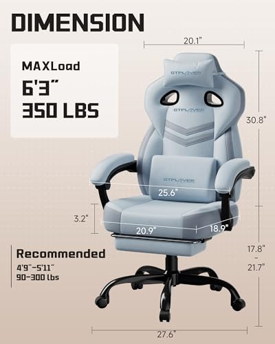 Image of GTPLAYER Gaming Chair for Adults, Ergonomic High Back Chair with Footrest