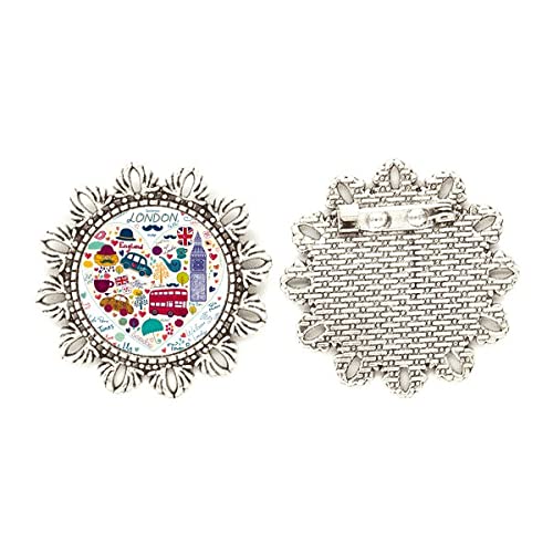 Broche de plata con corazón del Big Ben para un estilo elegante
