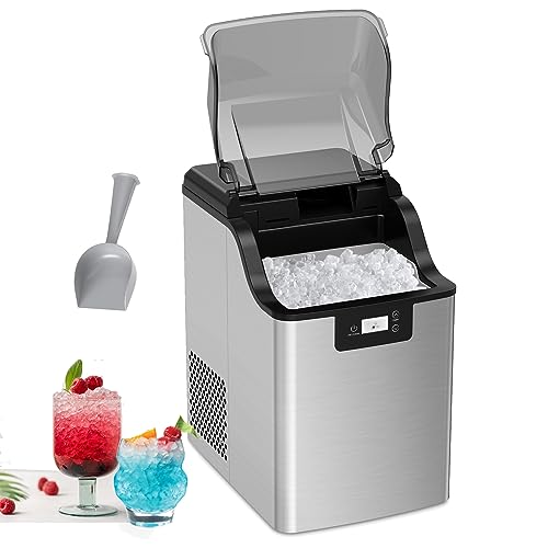 Fabricadora de Hielo Portátil 44 Lbs/24Hrs Acero Inoxidable miniatura 1