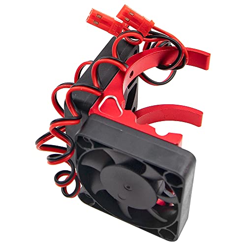 Sharegoo Rc 42Mm Motor Heatsink W/Dual Cooling Fan Electric Engine Heat Sink For 4268 4274 Motor Compatible With Arrma Kraton Talion Typhon Hsp Redcat Hpi Traxxas 1/8 Rc Car (Red) #TOP1
