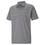 PUMA Golf Men's Standard Mattr Hazard Polo, Quiet Shade Heather-High Rise, Medium