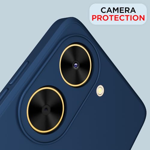 Image of Outlouders Back Cover for Poco C71 / Redmi A5 | Camera Protection | Durable Soft Matte Silicone Bumper Case (Blue)