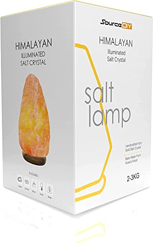 2-3 Kg Salt Lamp- Pink Crystal Light Home Decor Accessory with Button Control and British Style Electric Plug Fine Quality Relaxation Gifts for Men & Women