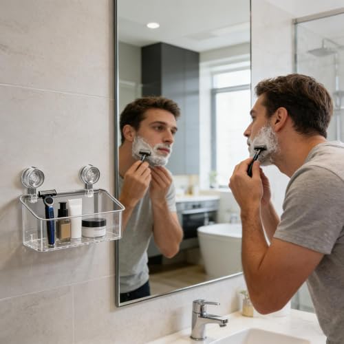 Étagère de douche à ventouse ultra résistante et panier mural à drainage rapide - 3