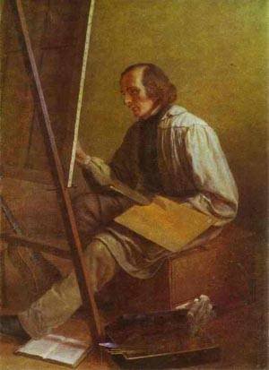 Peinture à l'huile l'esprit du XIXe siècle avec l'autoportrait Fedor Slavyansky