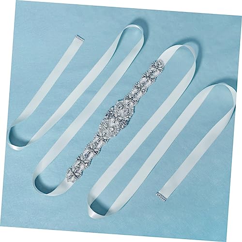 1Pc Silver Bridal Waistband with Rhinestones and Pearls Creative Wedding Dress Belt for Brides Elegant Girdle Accessory for Engagement and Parties4