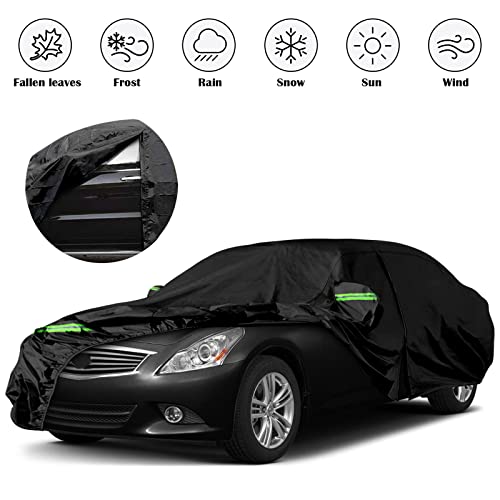 Image of Waterproof Car Covers Replace for 2003-2015 Infiniti G35 G37 Sedan, 6 Layers All Weather Custom-fit Car Cover with Zipper Door & Windproof Bands for Snow Rain Dust Hail Protection (G35 /G37 Sedan)