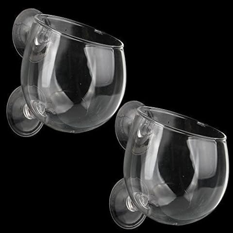 SENZEAL 2x Plant Glass Cup Pot with 4x Suction Cups for Fish Tank Aquarium Aquascaping Cover