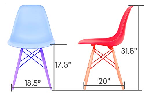 Mid-Century Modern Woven Fabric Upholstered Accent Side Dining Chair With Beech Wood Eiffel Legs Set Of 2 (Patch) #TOP6