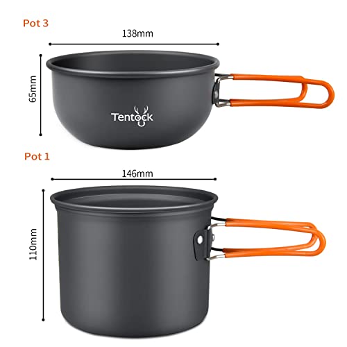 Tentock Camping Kochgeschirr Set Aluminium Kochset Outdoor Ultraleicht Camping Topf Pfanne Set Tragbar Camping Geschirr… - Image 7