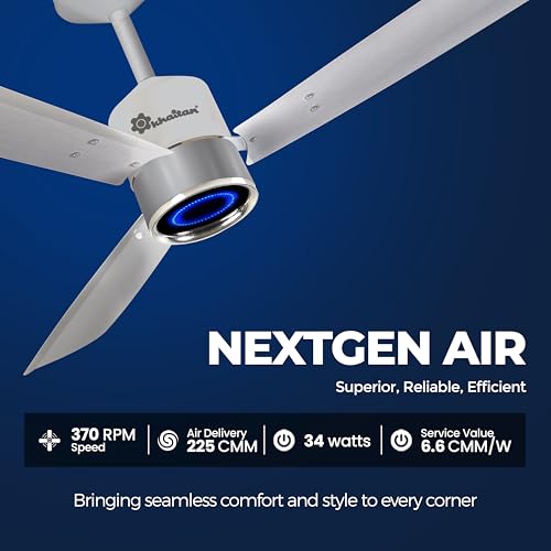 Image of Khaitan Ornate- 1200mm BLDC Ceiling Fan with Remote | 5 Star Rated | Durable & Long-lasting | Energy Saving | 3-Years Warranty | Pack of 1 | Metallic Silver Grey