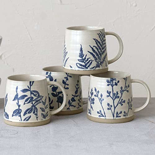 Juego de 4 Mugs de Stoneware Azul Antiguo miniatura 3