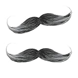 Design classique des années 80 : la forme incurvée et la couleur naturelle donnent à la moustache collante un look vintage charmant. Parfait pour les rôles tels que détective, gentleman, rockstar ou personnages humoristiques.