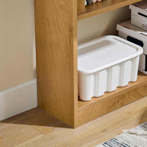 Miniatura 8 de Sobuy Mesa Escritorio Mesa Gaming Plegable Para Ordenador Escritorio Pequeño Con Estantes De Almacenamiento Standing Desk Con Almacenaje Natural 64x58x82cm Fwt92-N