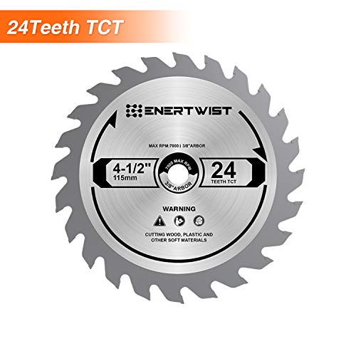 Enertwist 4-1/2 Inch Compact Circular Saw Blade Set, Pack Of 4-Pieces Tct/Hss/Diamond Saw Blades Assorted For Wood/Plastic/Metal/Tile Cutting, 3/8In Arbor, Et-Csa-4 #TOP1