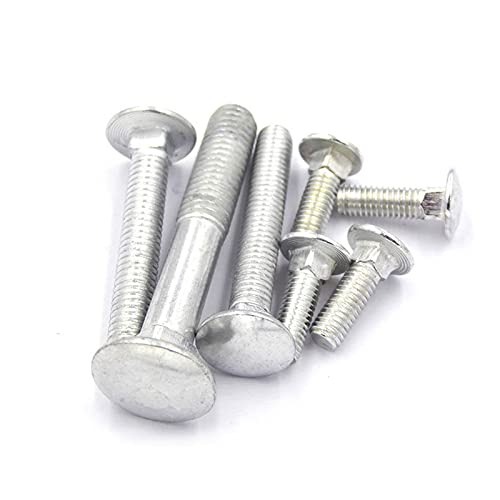 Image of 50 Pcs Carriage Bolts, Coach Bolts,Neck Carriage Bolt, Round Head, Square Neck, Zinc Plated (M4-0.7x12mm)