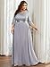 Ever-Pretty Women's Round Neck Maxi Dresses Sequin Plus Size Formal Dresses for Women Silver US16