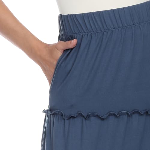 white mark Women's High Waist Tiered Maxi Skirt with Pockets4