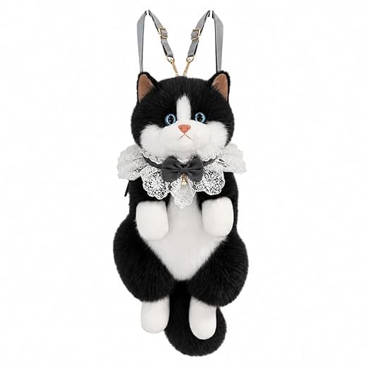 Realistic Cat Plush Backpack with Meow Sound – Handmade Stuffed Animal Cat Bag for Girls & Women, Cute Cat Shoulder Bag, Crossbody Backpack with Adjustable Straps, Best Gift Bag-image-35