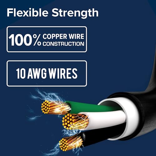 Image of Camco Power Grip 50-Ft 30 Amp RV Extension Cord w / 90 Heads Locking End
