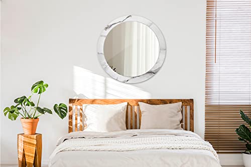 Miroir decoration murale rond sans cadre moderne 80cm salle de bain
