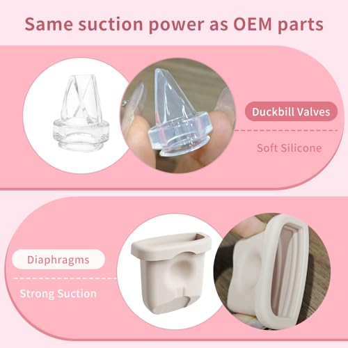 Image of 12PCS Replacement Parts for eufy E10 E20 S1 S1 Pro Accessories | 8 Duckbill Valves and 4 Silicone Diaphragms, Food Grade BPA Free Anti-Backflow Pump Spares