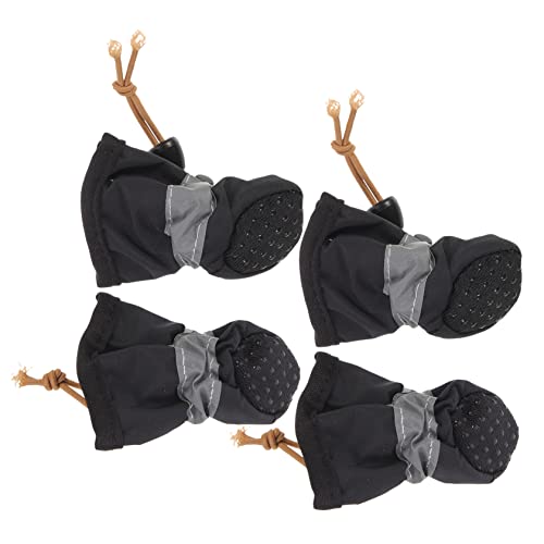 Totority 4Pcs Pet Rain Shoes Slip Dog Boots for Outdoor Activities Protects Paws from and Stones for Hiking and Beach Use with Random Strap