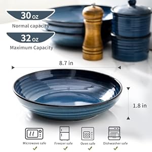 Hasensepastabowlssetof232ozporcelainshallowbowlsforkitchen87inchservingbowlsforsaladpastdinnersoupdinnerplatebowlsforhomegiftdishwashermicrowavesafeblue Urban Country Home Decor Hasense pasta bowls set of 2 32 oz porcelain shallow bowls for kitchen 87 inch serving bowls for salad past dinner soup dinner plate bowls for home gift dishwasher microwave safe blue urban country home decor