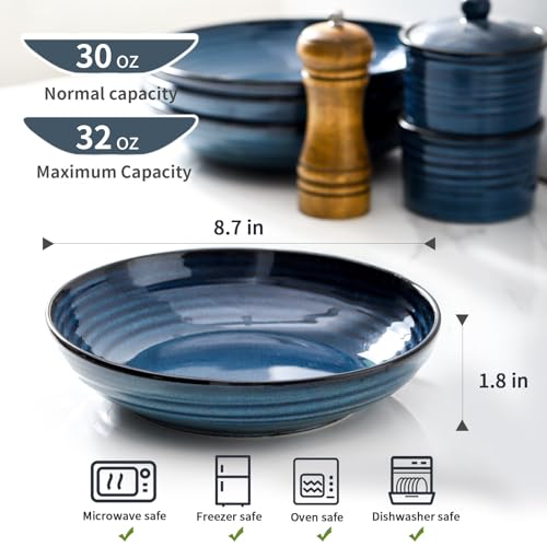 Hasensepastabowlssetof232ozporcelainshallowbowlsforkitchen87inchservingbowlsforsaladpastdinnersoupdinnerplatebowlsforhomegiftdishwashermicrowavesafeblue Urban Country Home Decor Hasense pasta bowls set of 2 32 oz porcelain shallow bowls for kitchen 87 inch serving bowls for salad past dinner soup dinner plate bowls for home gift dishwasher microwave safe blue urban country home decor
