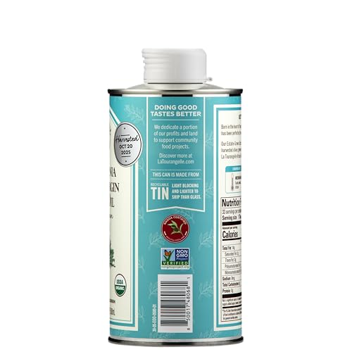 Image of La Tourangelle Organic Estate-Grown Extra Virgin Olive Oil, Single Origin California EVOO, Early Harvest, Cold-Pressed, Bright & Peppery, 16.9 fl oz