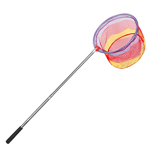 Leaflying Kids Fishing Net Butterfly Net Telescopic Insect Net Perfect for Catching Bugs Small Fish, Handle Extends to 32 Inches (11.0)