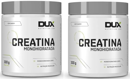 Combo 2x DUX Creatina Monohidratada Pote 300G Dux Nutrition + Coqueteleira