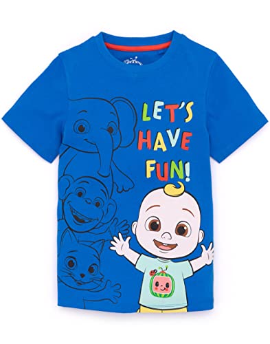 Cocomelon T-Shirt Enfants Garçons Toddlers JJ Bleu Court Manches Musical Haut 3-4 Ans