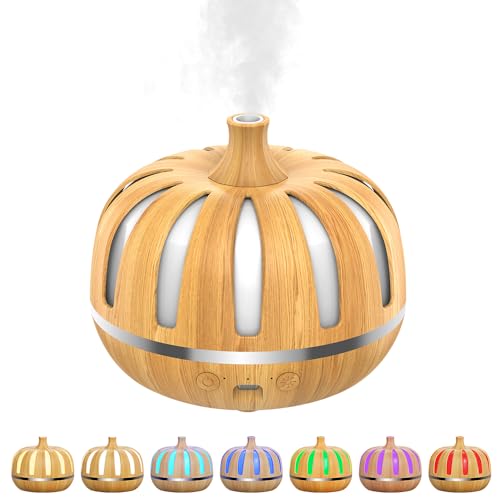 HARINDIVER Pumpkin Shape Essential Oil Diffuser USB-C with Timer & Light