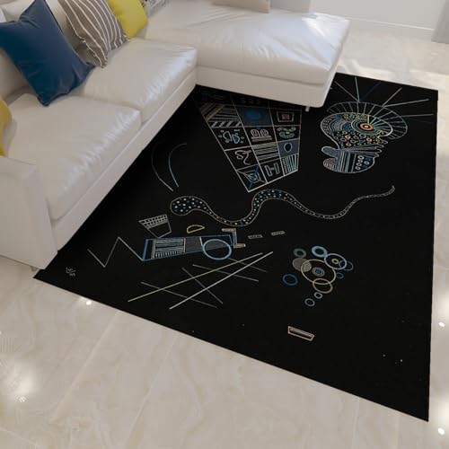Tapis Kandinsky art élégant géométrie abstraite pour salon