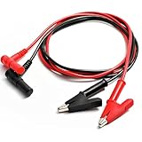 サムコス 絶縁 テストリード線 2本組 4mm バナナプラグ ケーブル 長さ約1m ワニ口クリップ 絶縁 マルチメータ電気試験用 電気テスト/実験/電子工作用 ケーブル 1000V 20A（黒+赤，2色） [並行輸入品]