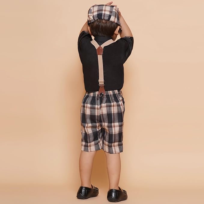 Image of AJ DEZINES Kids Casual Wear Clothing Cotton Shirt Short Set For Boys
