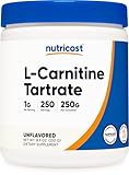 Nutricost L-Carnitine Tartrate Powder (250 Grams) - 1 Gram per Serving, 250 Servings